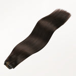 Dark Brown (2) Invisi Edge Seamless Clip-Ins (140g-160g) – 100% Remy Human Hair.