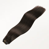 Dark Brown (2) Invisi Edge Seamless Clip-Ins (140g-160g) – 100% Remy Human Hair.