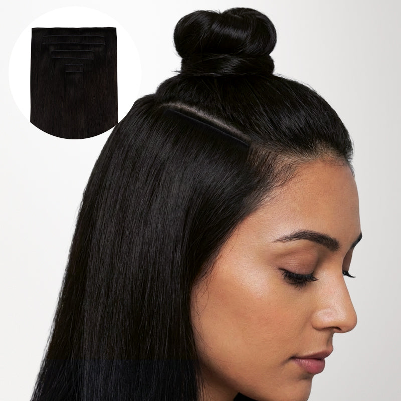 Jet Black (1) Invisi Edge Seamless Clip-Ins (140g-160g) | 100