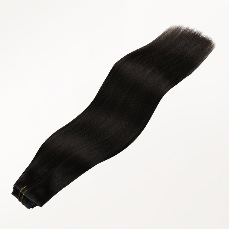 Natural Black (1B) Invisi Edge Seamless Clip-Ins (140g-160g) – 100% Remy Human Hair.