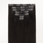 Natural Black (1B) Invisi Edge Seamless Clip-Ins (140g-160g) – 100% Remy Human Hair.