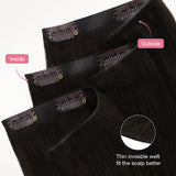 Natural Black (1B) Invisi Edge Seamless Clip-Ins (140g-160g) – 100% Remy Human Hair.