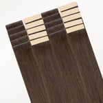 Chocolate Brown (4A) Invisi Edge Tape-Ins 50g – 100% Remy Human Hair by GOO GOO Hair.
