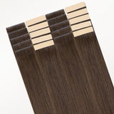 Chocolate Brown (4A) Invisi Edge Tape-Ins 50g – 100% Remy Human Hair by GOO GOO Hair.