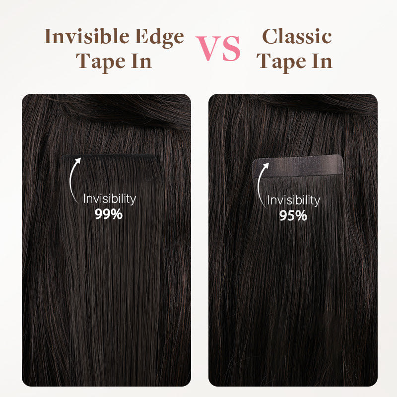 Chocolate Brown (4A) Invisi Edge Tape-Ins 50g – 100% Remy Human Hair by GOO GOO Hair.