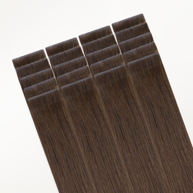 Chocolate Brown (4A) Invisi Edge Tape-Ins 50g – 100% Remy Human Hair by GOO GOO Hair.