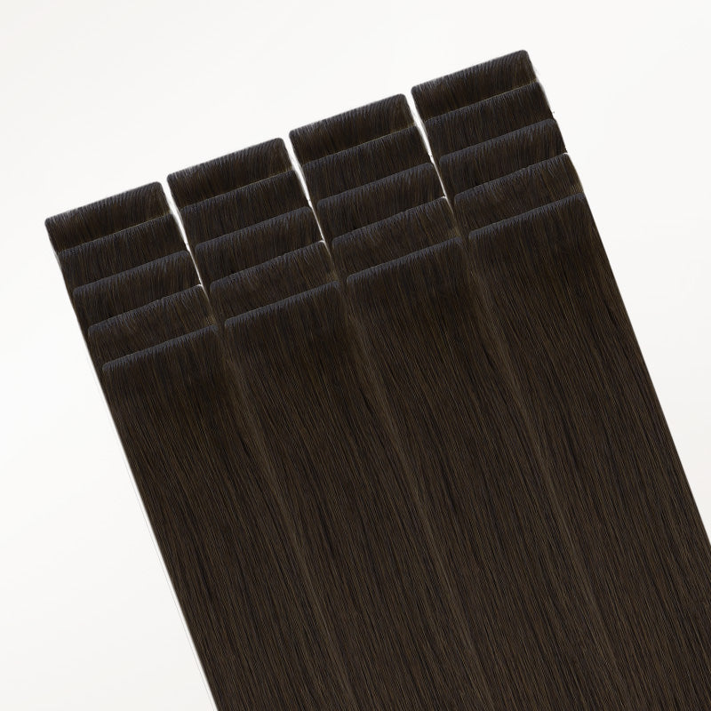Dark Brown (2) Invisi Edge Tape-Ins 50g – 100% Remy Human Hair by GOO GOO Hair.