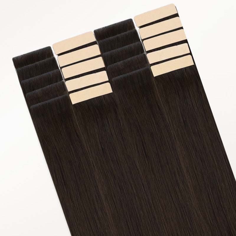 Dark Brown (2) Invisi Edge Tape-Ins 50g – 100% Remy Human Hair by GOO GOO Hair.