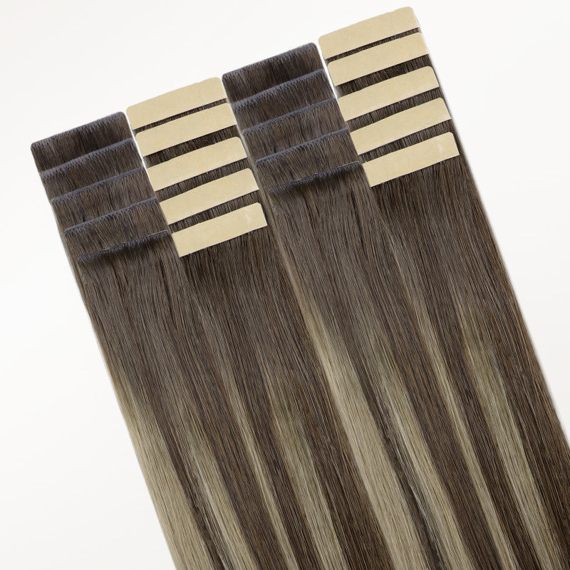 Honey Blonde Balayage (4/26/4) Invisi Edge Tape-Ins 50g – 100% Remy Human Hair by GOO GOO Hair.
