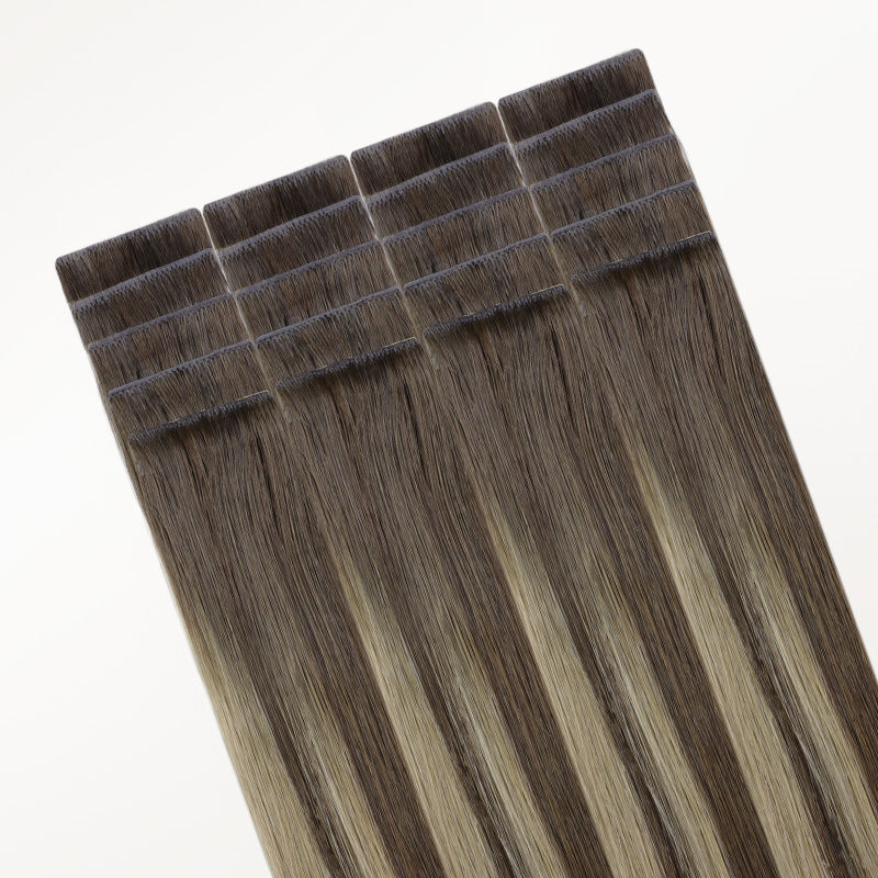 Honey Blonde Balayage (4/26/4) Invisi Edge Tape-Ins 50g – 100% Remy Human Hair by GOO GOO Hair.