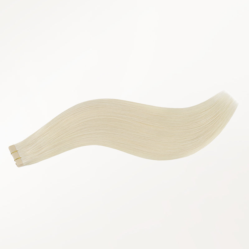 Platinum Blonde (60A) Invisi Edge Tape-Ins 50g – 100% Remy Human Hair by GOO GOO Hair.