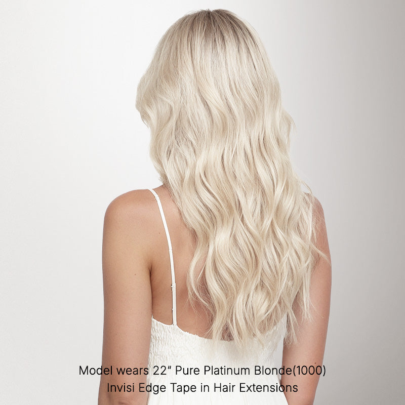 Pure Platinum Blonde (1000) Invisi Edge Tape-Ins 50g – 100% Remy Human Hair by GOO GOO Hair.