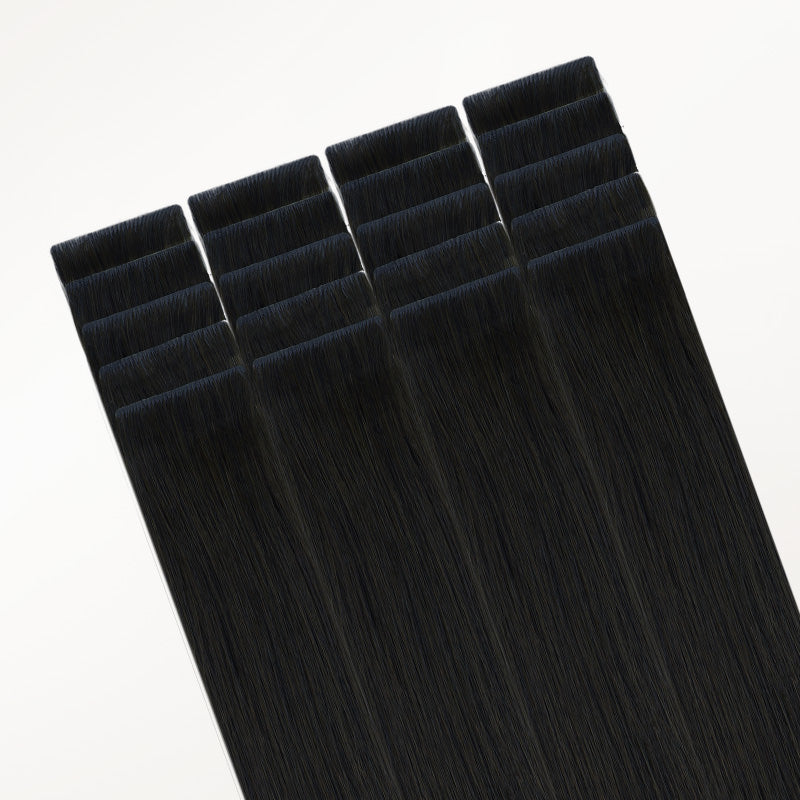 Jet Black (1) Invisi Edge Tape-Ins 50g – 100% Remy Human Hair by GOO GOO Hair.