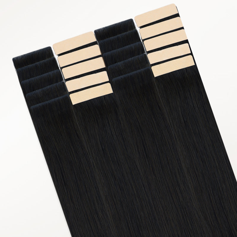 Jet Black (1) Invisi Edge Tape-Ins 50g – 100% Remy Human Hair by GOO GOO Hair.