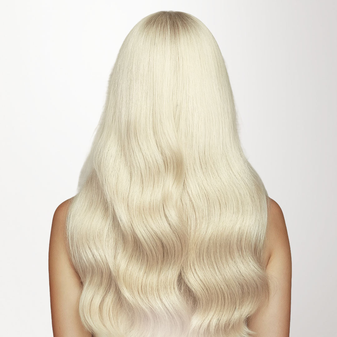 Platinum Blonde (60A) Micro Link Tip Hair Extensions – 100% Remy Human Hair by GOO GOO Hair.