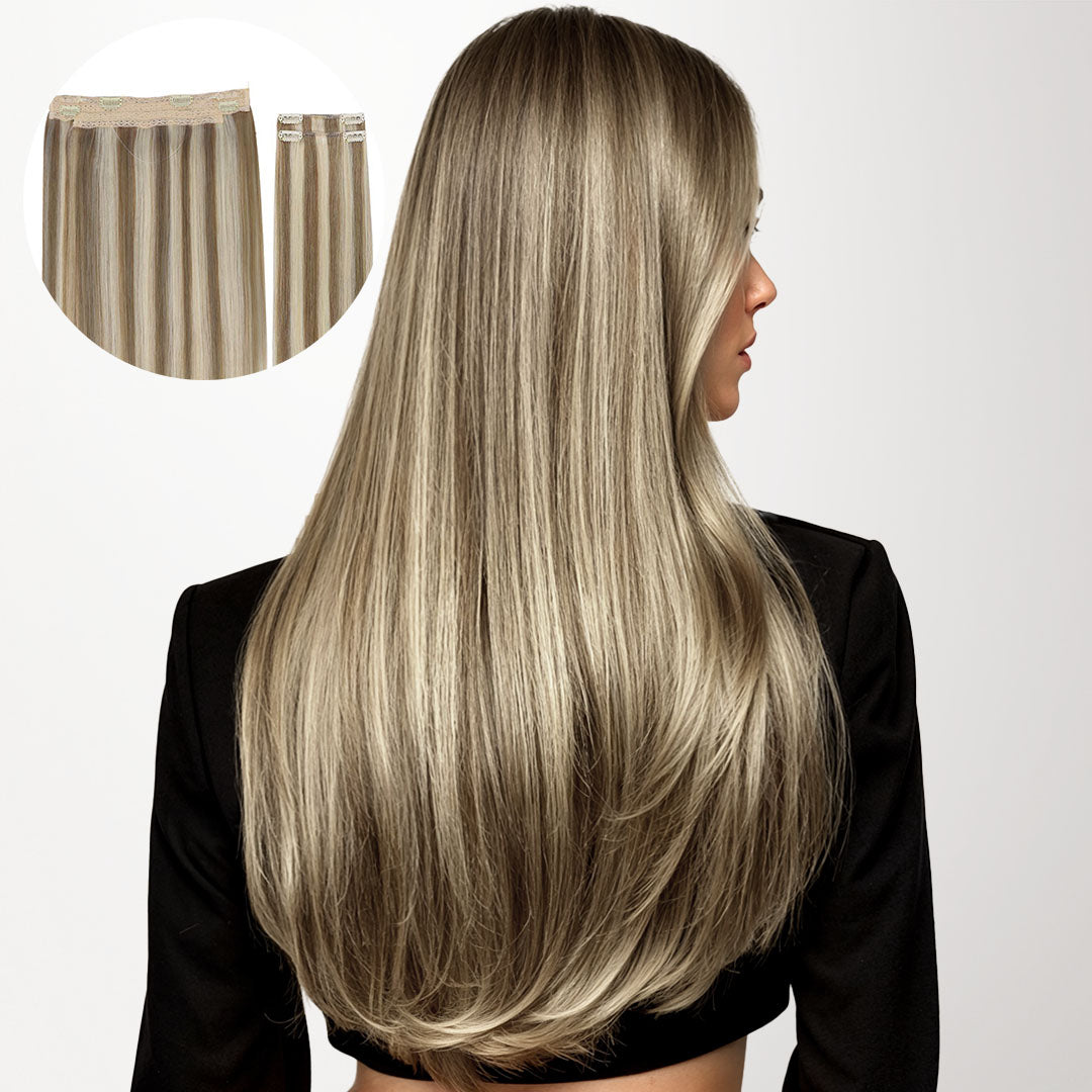 Golden Blonde Highlights Pro Wire Hair Extensions 100% Remy