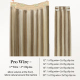Golden Blonde Highlights (8B/60B) Pro & Wire Hair Extension (70g-140g)