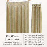 Light Blonde Highlights (16/22A) Pro & Wire Hair Extension (70g-140g)