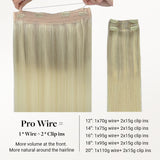 Platinum Blonde Balayage (17/22/60) Pro & Wire Hair Extension (70g-140g)