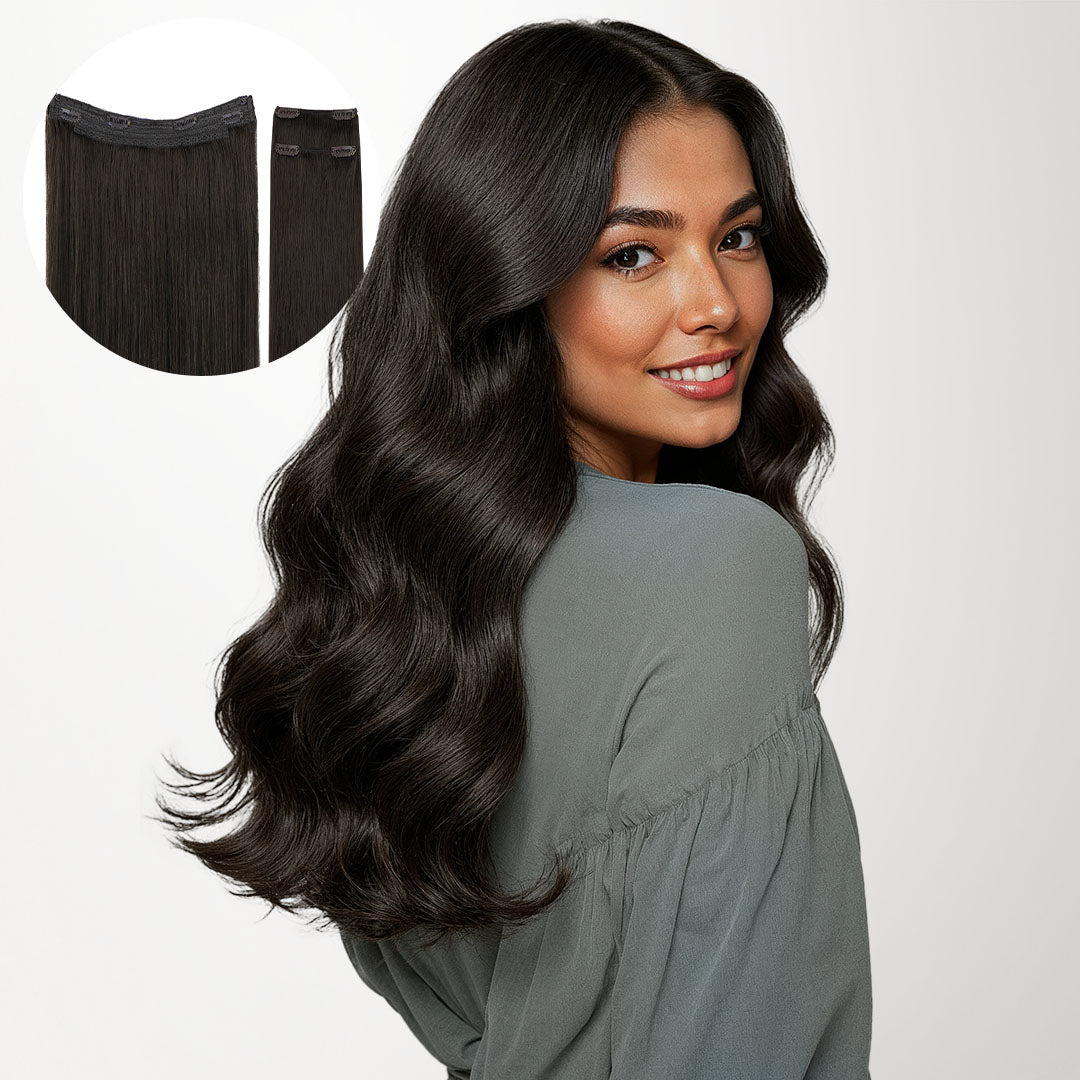 Dark Brown Pro Wire Hair Extension 100% Remy Human Hair-GOO