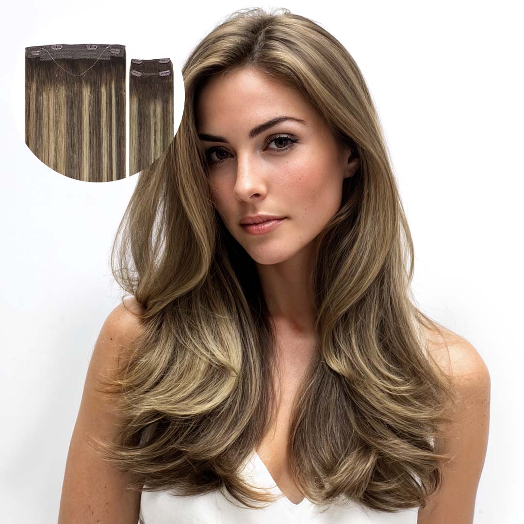 Honey Blonde Balayage (4/26/4) Pro & Wire Hair Extension (70g-140g) – 100% Remy Human Hair by GOO GOO Hair.