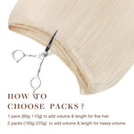Pure Platinum Blonde (1000) Sew-In Weft Hair Extensions (80g-110g) – 100% Remy Human Hair.