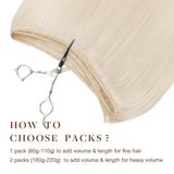 Pure Platinum Blonde (1000) Sew-In Weft Hair Extensions (80g-110g) – 100% Remy Human Hair.
