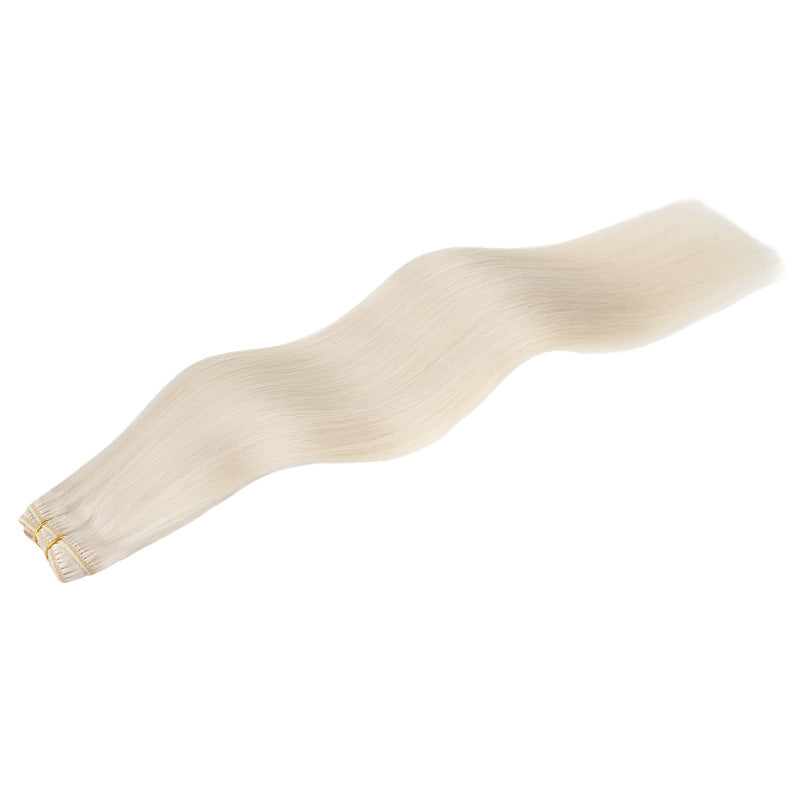 Pure Platinum Blonde (1000) Sew-In Weft Hair Extensions (80g-110g) – 100% Remy Human Hair.