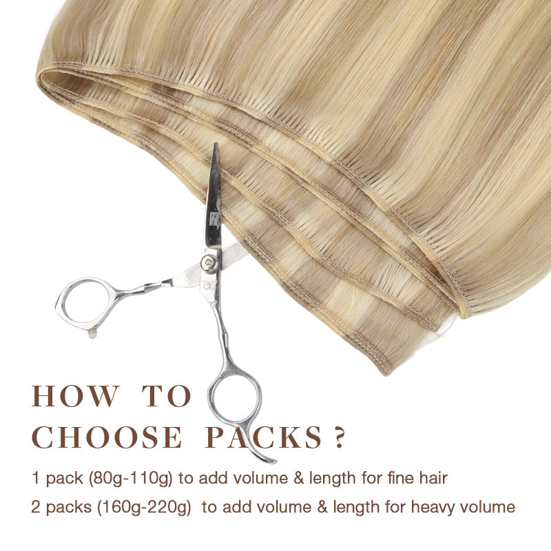 Dirty Blonde Highlights (18D/22F) Sew-In Weft Hair Extensions (80g-110g) – 100% Remy Human Hair.