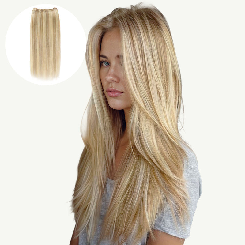 Dirty Blonde Highlights (18D/22F) Sew-In Weft Hair Extensions (80g-110g) – 100% Remy Human Hair.