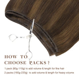 Brown Sugar Swirl Highlights (2C/4E/6C) Sew-In Weft Hair Extensions (80g-110g) – 100% Remy Human Hair.