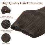 Light Brown (2A) Sew-In Weft Hair Extensions (80g-110g) – 100% Remy Human Hair.