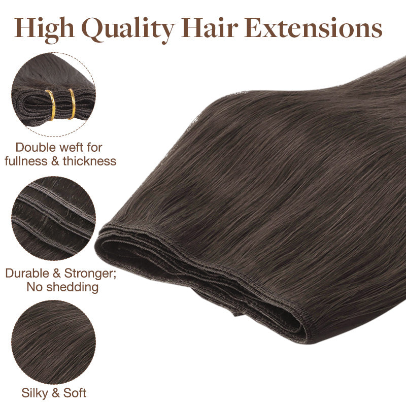 Light Brown (2A) Sew-In Weft Hair Extensions (80g-110g) – 100% Remy Human Hair.