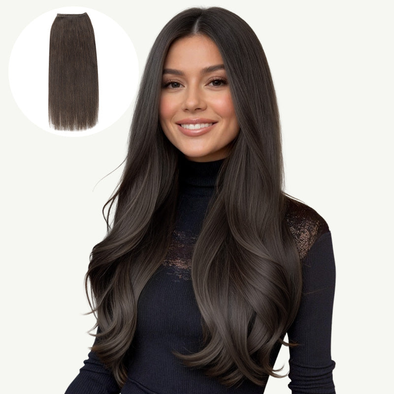 Light Brown (2A) Sew-In Weft Hair Extensions (80g-110g) – 100% Remy Human Hair.