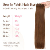 Copper (350) Sew-In Weft Hair Extensions (80g-110g) – 100% Remy Human Hair.