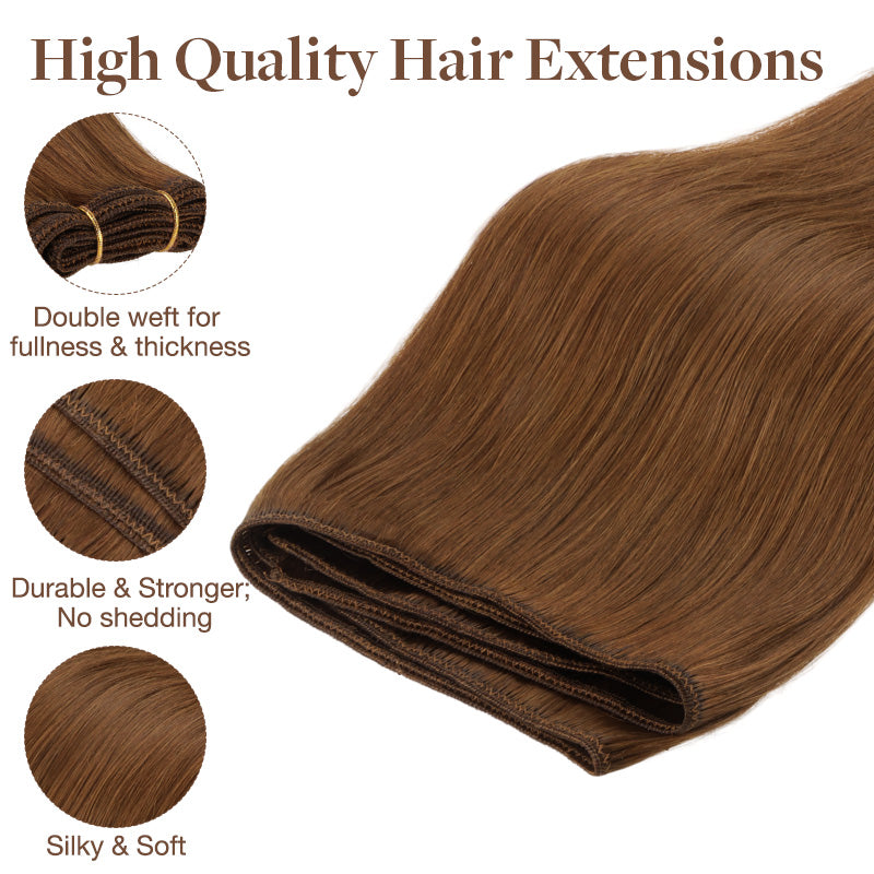 Copper (350) Sew-In Weft Hair Extensions (80g-110g) – 100% Remy Human Hair.