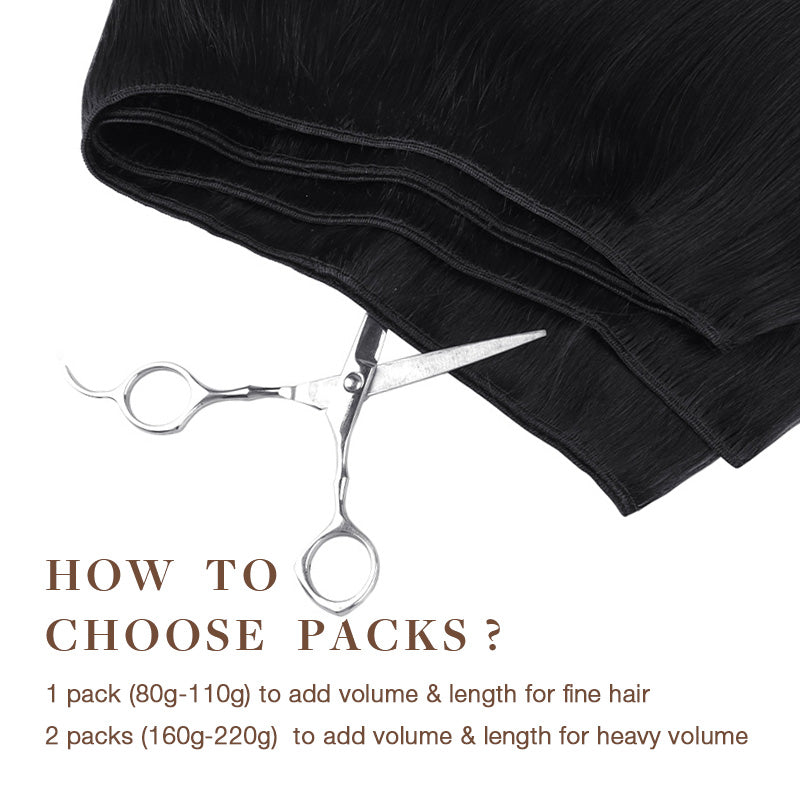 Weft Hair Extensions – 100% Remy Human Hair.