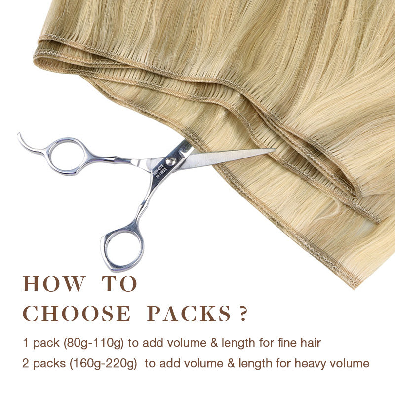 Light Blonde Highlights (16/22A) Sew-In Weft Hair Extensions (80g-110g) – 100% Remy Human Hair by GOO GOO Hair.