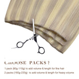 Platinum Blonde Balayage (17/22/60) Sew-In Weft Hair Extensions (80g-110g) – 100% Remy Human Hair.
