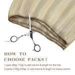 Ash Blonde Highlights (17A/60A) Sew-In Weft Hair Extensions (80g-110g) – 100% Remy Human Hair.