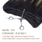 Black to Light Blonde Balayage (1B/16/1B) Sew-In Weft Hair Extensions (80g-110g) – 100% Remy Human Hair.
