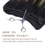 Black to Light Blonde Balayage (1B/16/1B) Sew-In Weft Hair Extensions (80g-110g) – 100% Remy Human Hair.