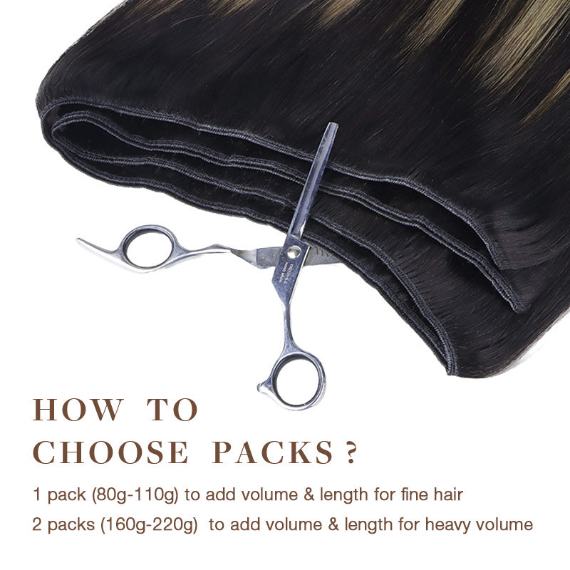 Black to Light Blonde Balayage (1B/16/1B) Sew-In Weft Hair Extensions (80g-110g) – 100% Remy Human Hair.