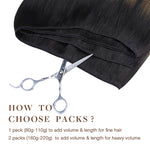 Natural Black Balayage (1B/6/1B) Sew-In Weft Hair Extensions (80g-110g) – 100% Remy Human Hair by GOO GOO Hair.