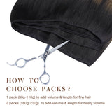 Natural Black Balayage (1B/6/1B) Sew-In Weft Hair Extensions (80g-110g) – 100% Remy Human Hair by GOO GOO Hair.