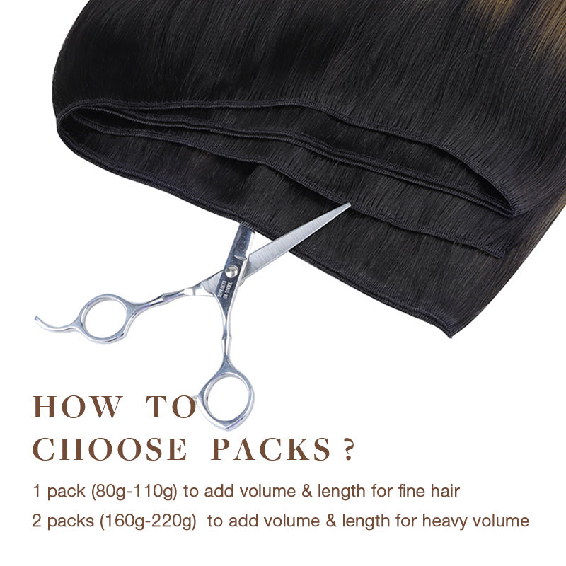 Natural Black Balayage (1B/6/1B) Sew-In Weft Hair Extensions (80g-110g) – 100% Remy Human Hair by GOO GOO Hair.