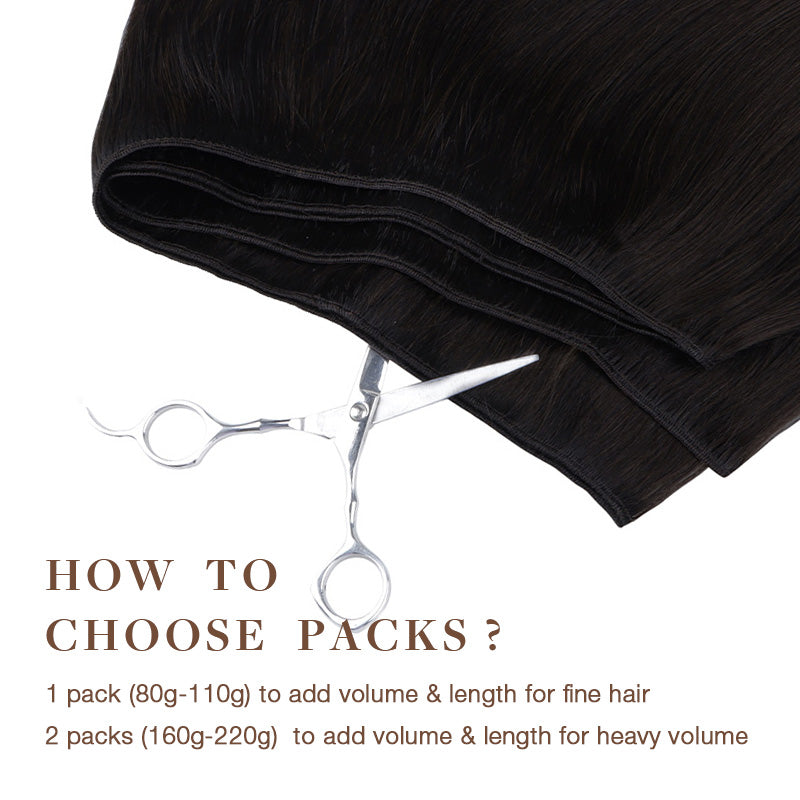Dark Brown (2) Sew-In Weft Hair Extensions (80g-110g) – 100% Remy Human Hair by GOO GOO Hair.