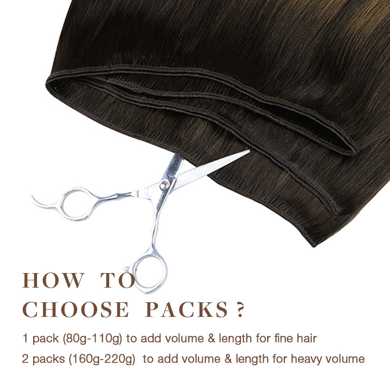 Dark Brown Balayage (2/6/2) Sew-In Weft Hair Extensions (80g-110g) – 100% Remy Human Hair.