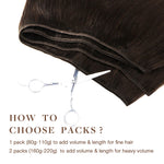 Chocolate Brown (4A) Sew-In Weft Hair Extensions (80g-110g) – 100% Remy Human Hair by GOO GOO Hair.