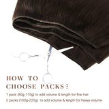 Chocolate Brown (4A) Sew-In Weft Hair Extensions (80g-110g) – 100% Remy Human Hair by GOO GOO Hair.